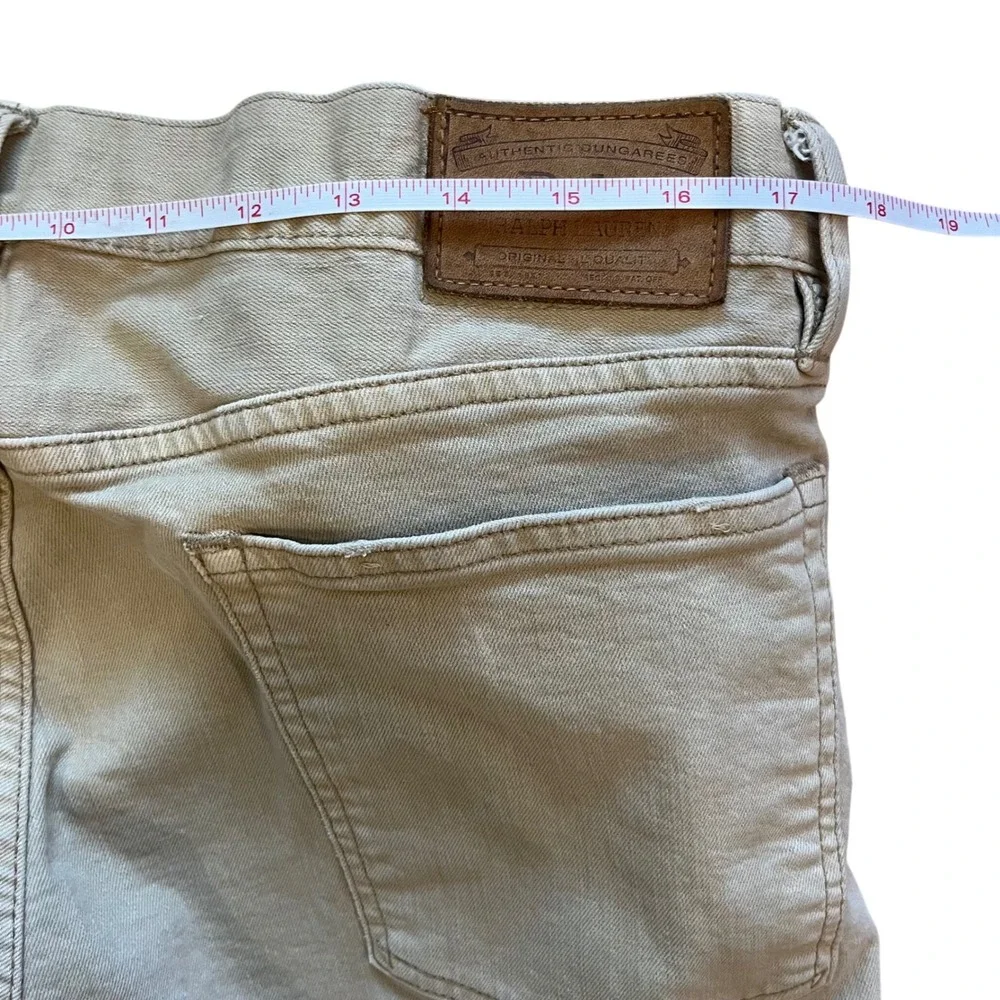 Polo Ralph Lauren Varick Slim Straight Pants Mens 36x34 Khaki Tan Button Fly RL